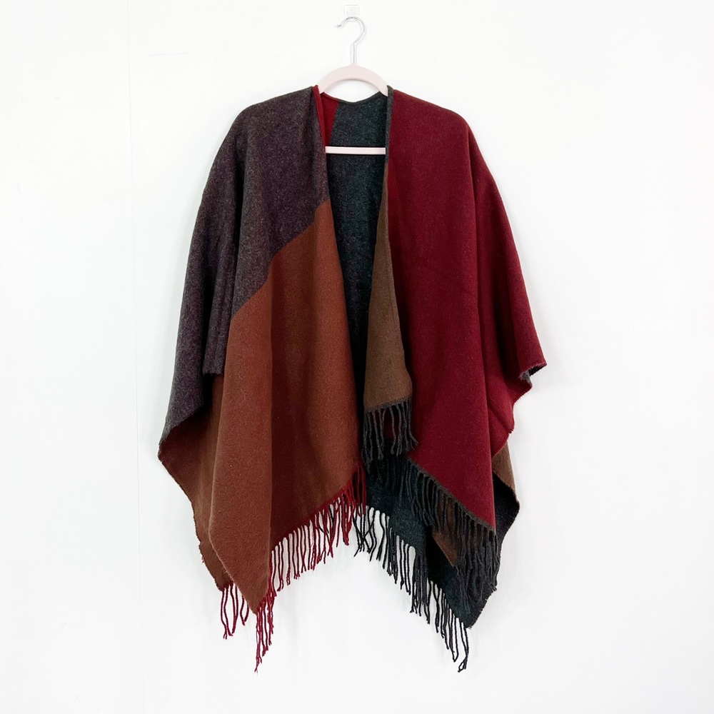 Multicolor Poncho Scarf Wrap